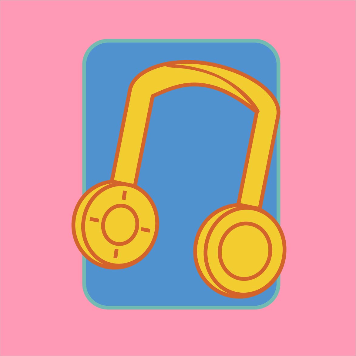 Yellow Headphones Illustration